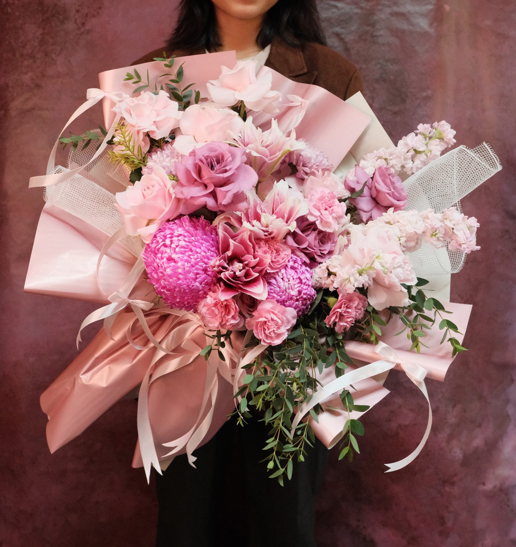 PINK AND PURPLE FLOWER GIFT BOUQUET
