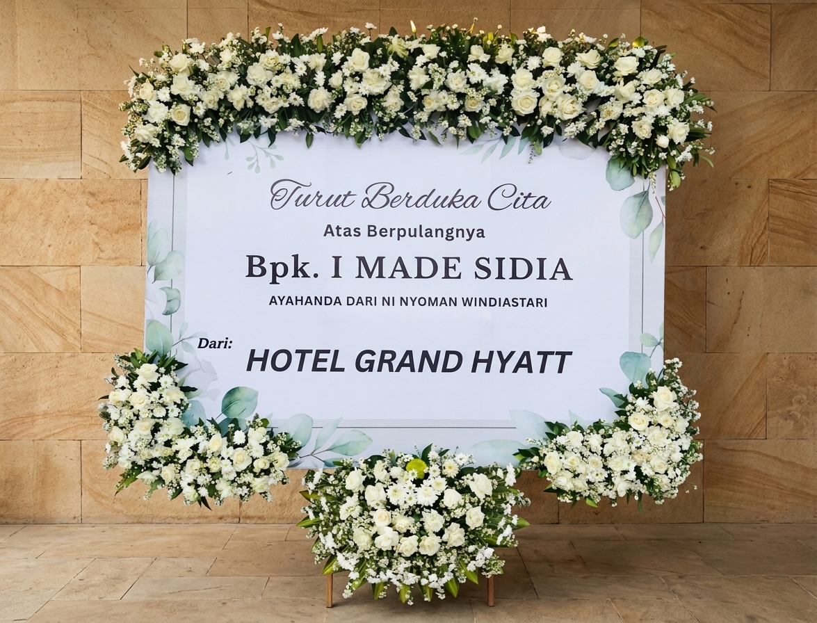 Flower Board 1.5×2m – White Semi-Fresh Flowers